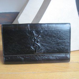 Authentic Ysl Yves Saint Laurent De Jour Clutch 203855 ~Black~